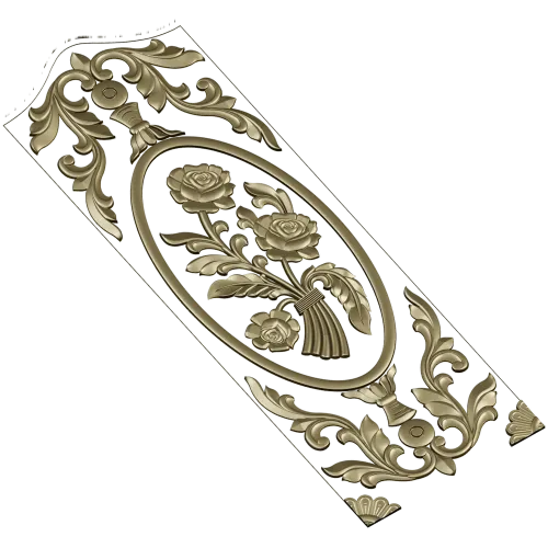 Rose Medallion Vertical Relief - STL 3D Model for CNC