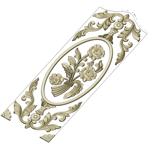 Rose Medallion Vertical Relief - STL 3D Model for CNC