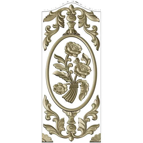 Rose Medallion Vertical Relief - STL 3D Model for CNC
