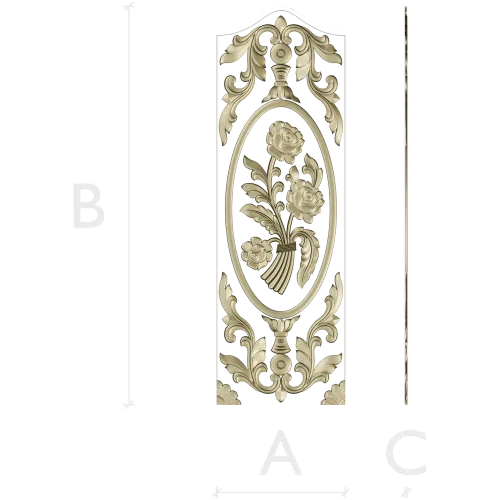 Rose Medallion Vertical Relief - STL 3D Model for CNC