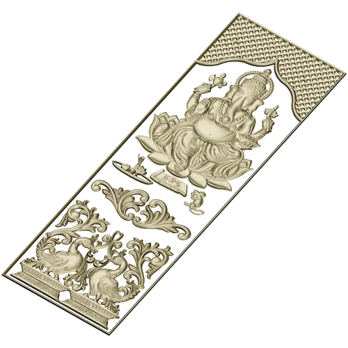 Ganesha Relief Panel STL for CNC Carving