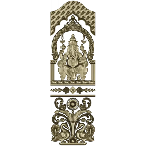 Ganesha Shrine Door Panel STL for CNC