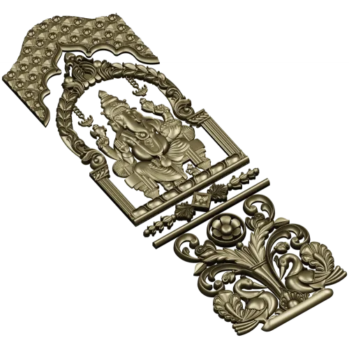 Ganesha Shrine Door Panel STL for CNC