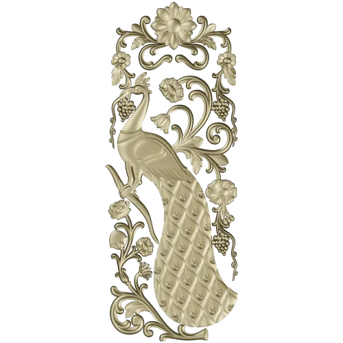 Peacock Decorative Panel STL for CNC Milling