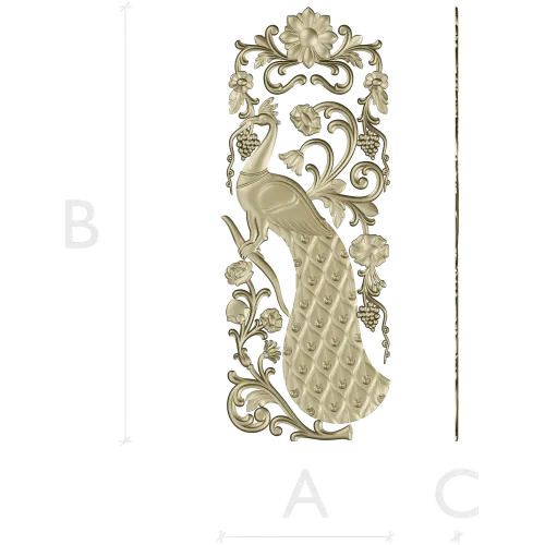 Peacock Decorative Panel STL for CNC Milling