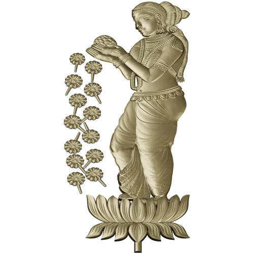 3D модель "Лотосная нимфа" - декор для ЧПУ (STL)