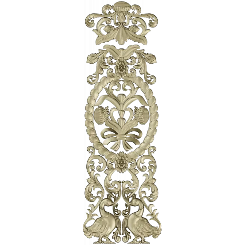 Baroque Vertical Applique STL 3D Model for CNC