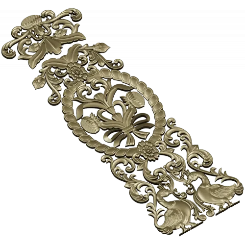 Baroque Vertical Applique STL 3D Model for CNC