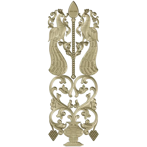 Peacock Ornamental Panel STL for CNC Milling