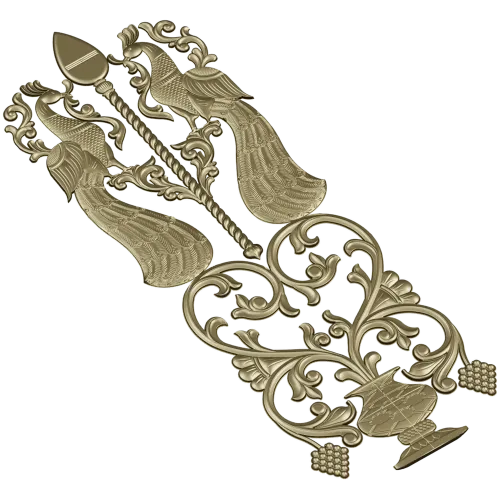 Peacock Ornamental Panel STL for CNC Milling