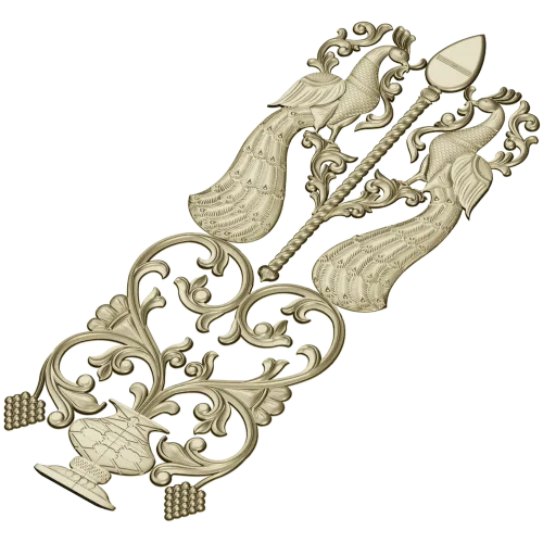 Peacock Ornamental Panel STL for CNC Milling