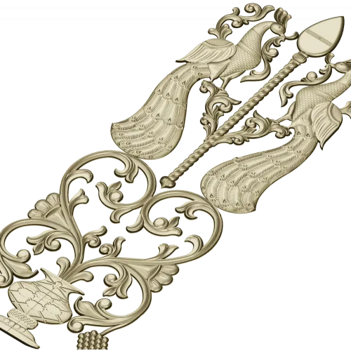 Peacock Ornamental Panel STL for CNC Milling