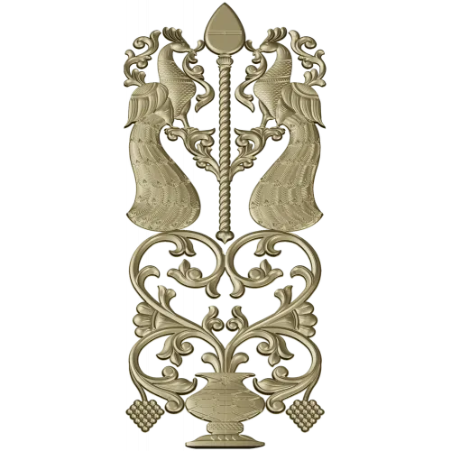 Peacock Ornamental Panel STL for CNC Milling