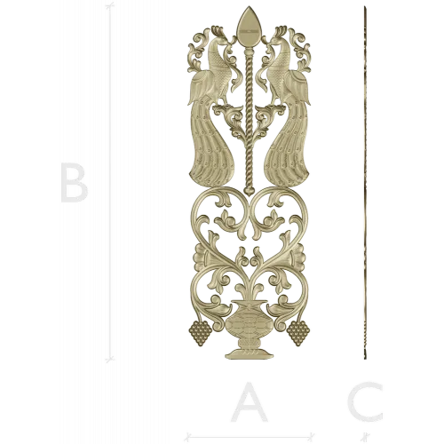 Peacock Ornamental Panel STL for CNC Milling