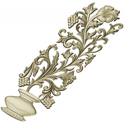 Vine Vase Vertical Relief STL for CNC