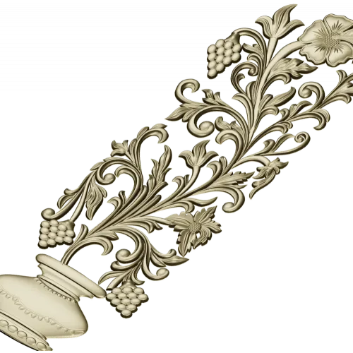Vine Vase Vertical Relief STL for CNC