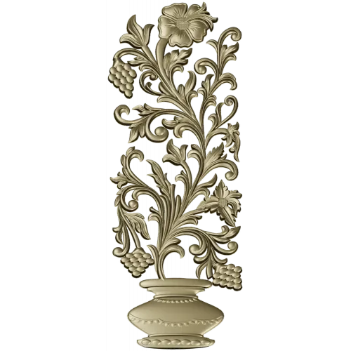 Vine Vase Vertical Relief STL for CNC