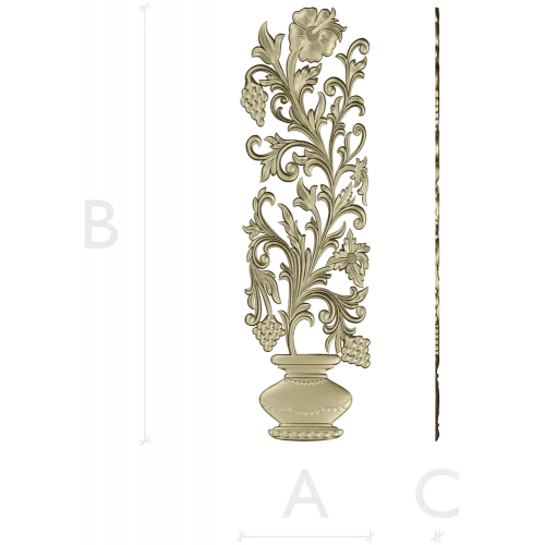 Vine Vase Vertical Relief STL for CNC