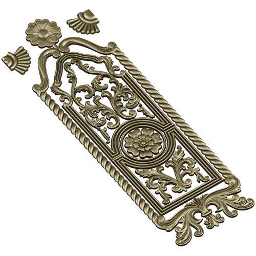 Ornate Rosette Door Panel STL for CNC