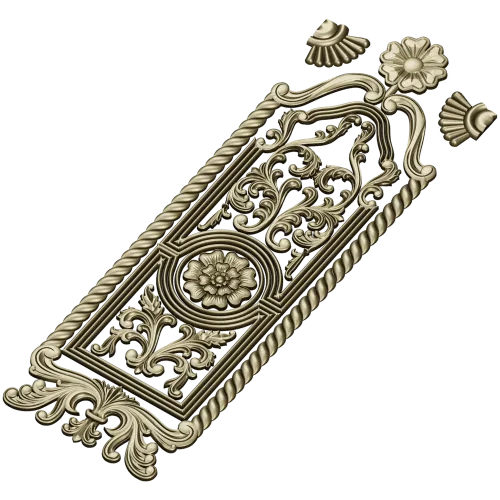 Ornate Rosette Door Panel STL for CNC