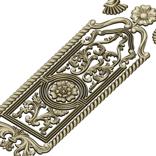 Ornate Rosette Door Panel STL for CNC