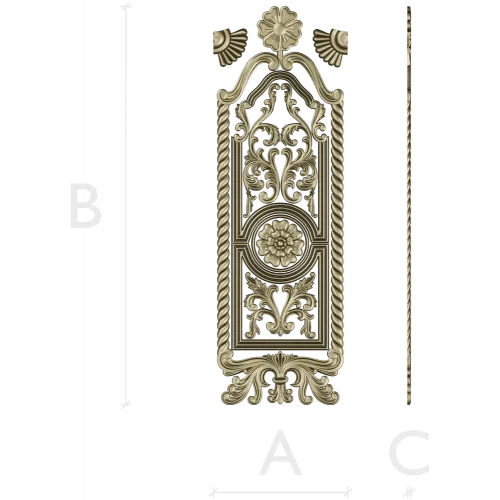 Ornate Rosette Door Panel STL for CNC