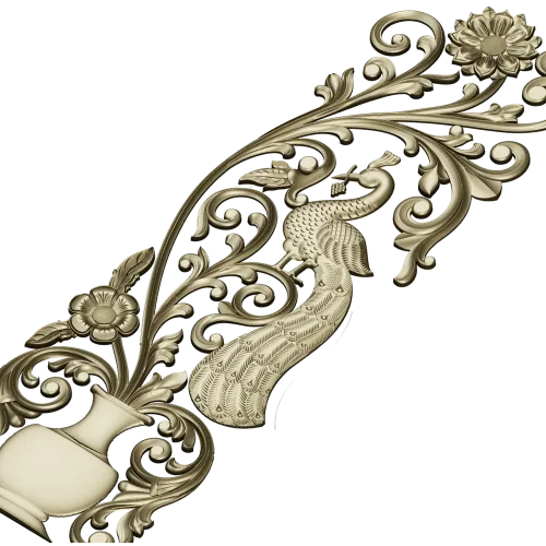 Ornamental Peafowl Vertical Panel STL for CNC