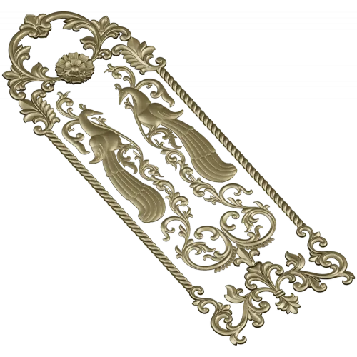 Twin Peacock Decorative Panel STL