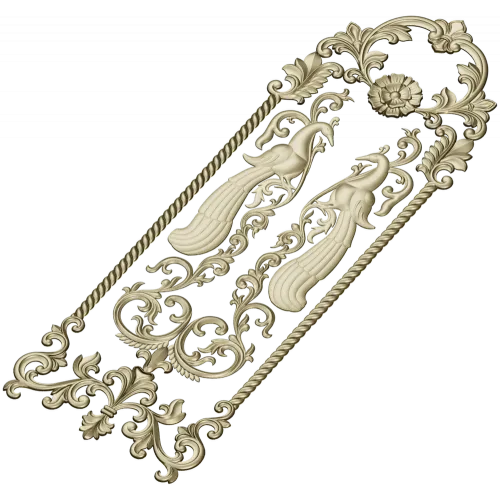Twin Peacock Decorative Panel STL