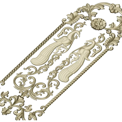 Twin Peacock Decorative Panel STL