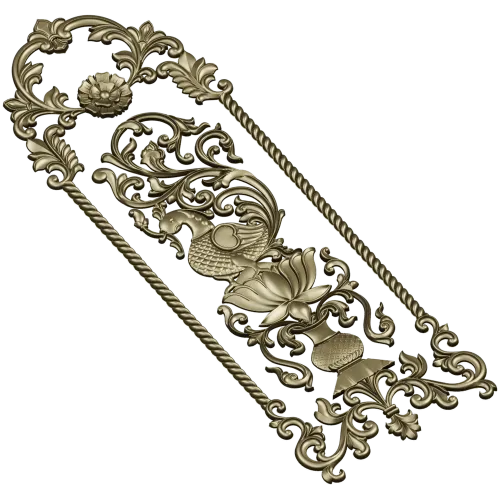 Lotus Peafowl Vertical Panel STL for CNC