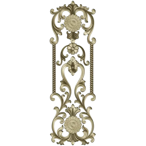 Ornate Floral Door Panel STL for CNC