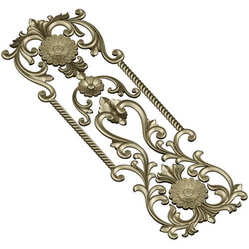 Ornate Floral Door Panel STL for CNC