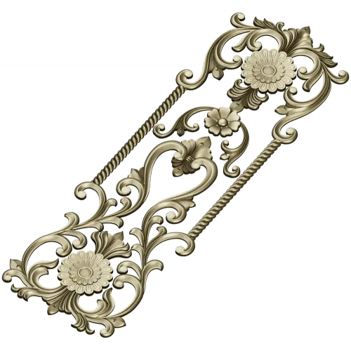 Ornate Floral Door Panel STL for CNC