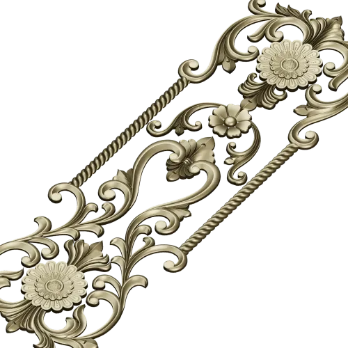Ornate Floral Door Panel STL for CNC