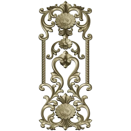 Ornate Floral Door Panel STL for CNC