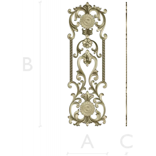Ornate Floral Door Panel STL for CNC