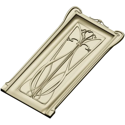 Art Nouveau Lily Door Panel - STL 3D model for CNC