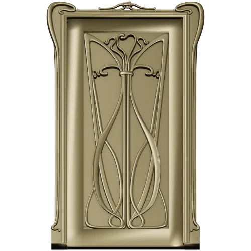 Art Nouveau Lily Door Panel - STL 3D model for CNC