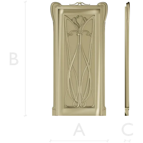 Art Nouveau Lily Door Panel - STL 3D model for CNC
