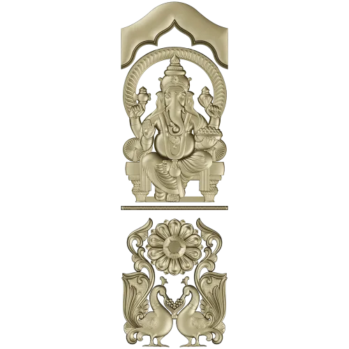 Ganesha Relief Panel STL for CNC Router