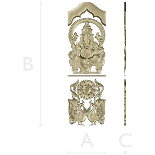 Ganesha Relief Panel STL for CNC Router