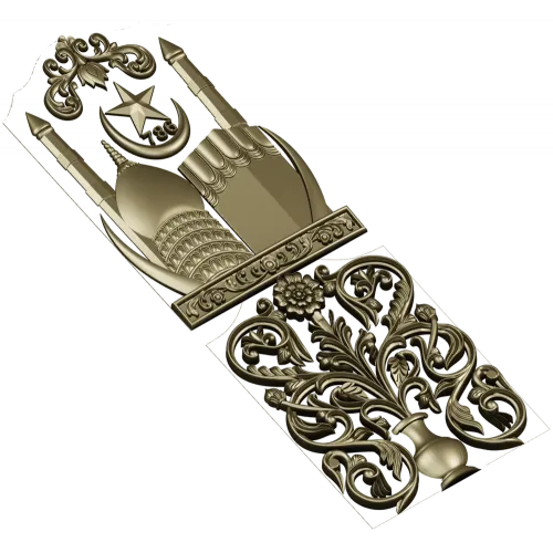 Minaret Relief Door Panel STL for CNC