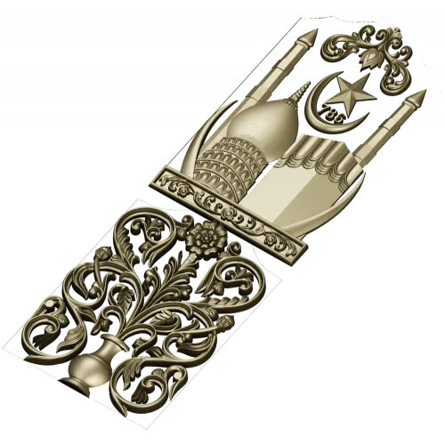Minaret Relief Door Panel STL for CNC