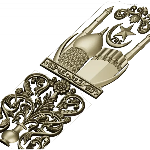 Minaret Relief Door Panel STL for CNC
