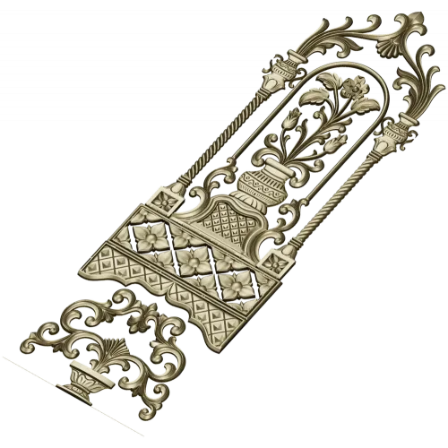 Florentine Arched Door Panel STL for CNC