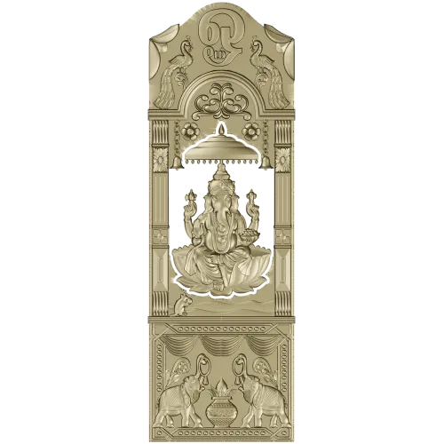 Ganesha Shrine Door Panel - detailed STL 3D model for CNC