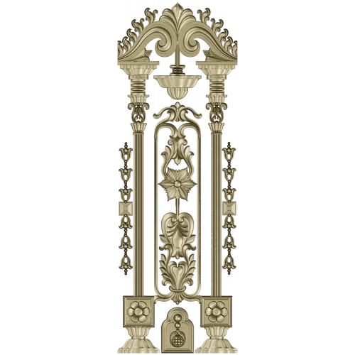 Imperial Pilaster - Baroque Door Overlay STL 3D model for CNC
