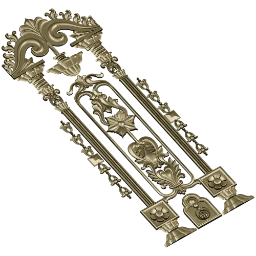 Imperial Pilaster - Baroque Door Overlay STL 3D model for CNC