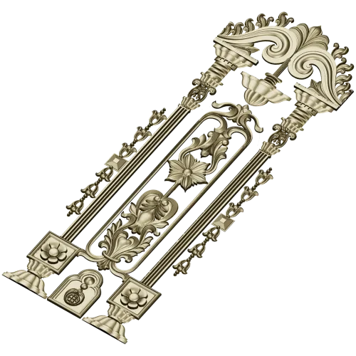 Imperial Pilaster - Baroque Door Overlay STL 3D model for CNC